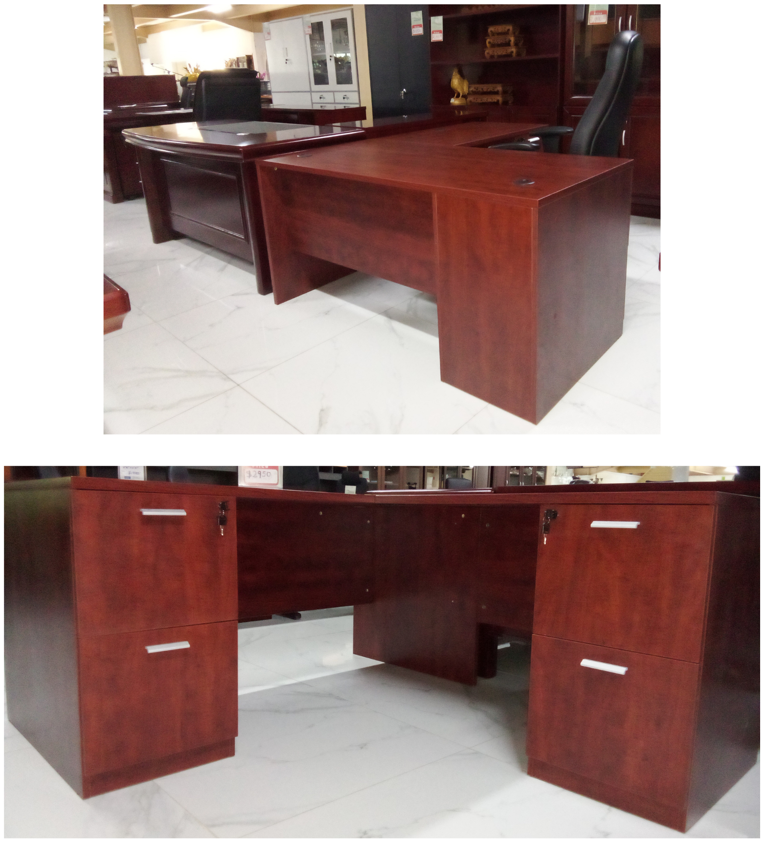L-Shape Desk- Cherry Color - 150x 175cm